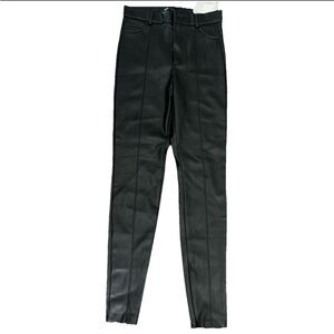 Zara black faux leather high-rise skinny pants with ankle zippers size M